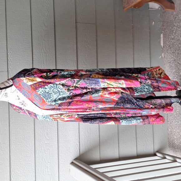 Natural Life Sierra Patchwork Print Duster Size L/XL Boho Multicolor Casual - Picture 9 of 11